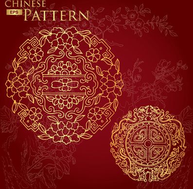 chinese style floral pattern vector graphic