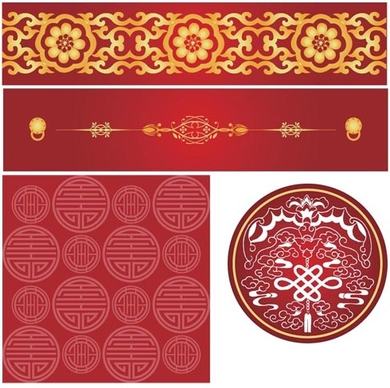 chinese style pattern vector