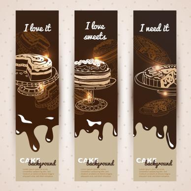 chocolate cake banner vector background