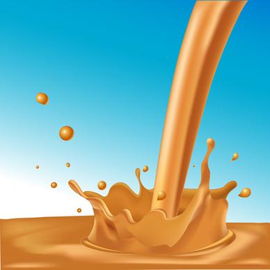 chocolate milk splashes vector design