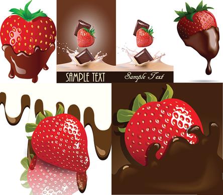 chocolate strawberry vector