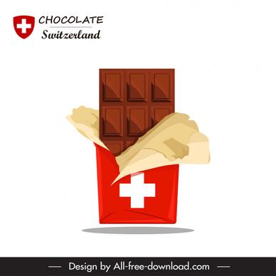 chocolate switzerland advertising banner 3d   sketch
