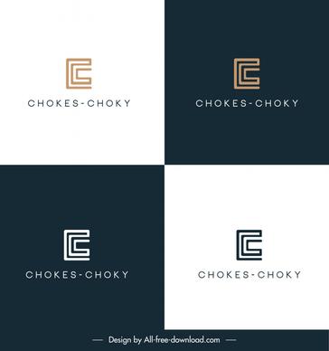 chokes choky logo c lettering simple modern template