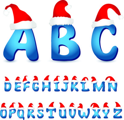 christmas alphabet vector illustration