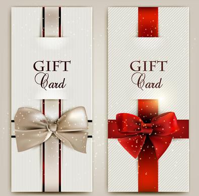 christmas and new year gift cards ornate vector