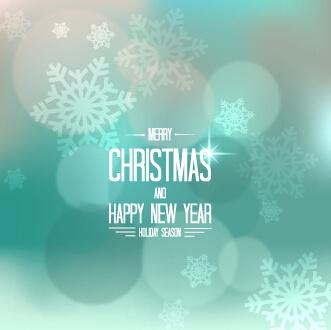christmas and new year snowflake blurs background