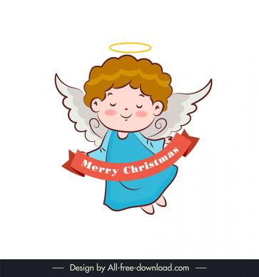 christmas angel icon cute cartoon character sketch