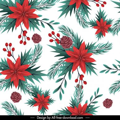 christmas background bright colored pine flowers decor