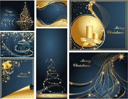 christmas banner templates sparkling golden dynamic decor