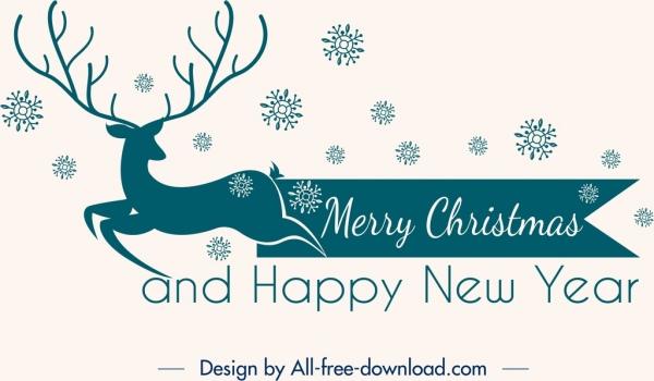 christmas background classical design reindeer snowflakes icons