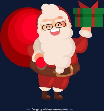 christmas background santa claus present icons cartoon character