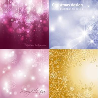 christmas background templates sparkling vivid bokeh decor