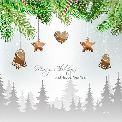 Christmas background with gingerbreads