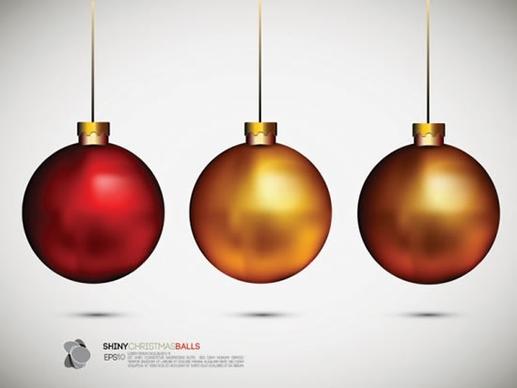christmas bauble balls icons modern shiny colored design