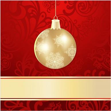 christmas cover template elegant red golden bauble ball