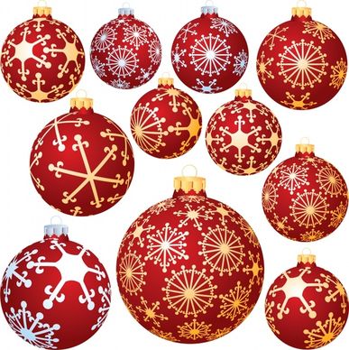 christmas ball icons templates classical elegant round shapes