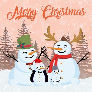 christmas banner snowman icons classical design