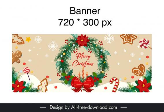 christmas banner template elegant xmas elements decor