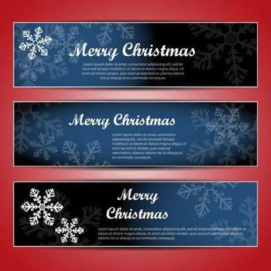 christmas banners vector banner with snowflakes shading
