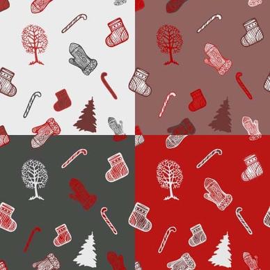 christmas baubles vector seamless pattern
