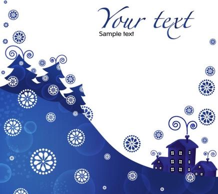 christmas blue background 01 vector