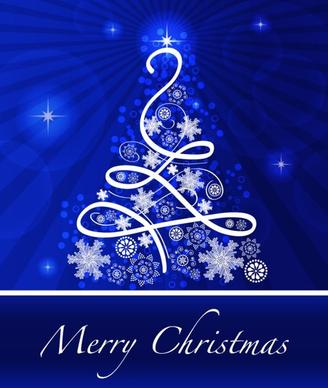 christmas blue background 02 vector