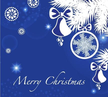christmas blue background vector floral corners