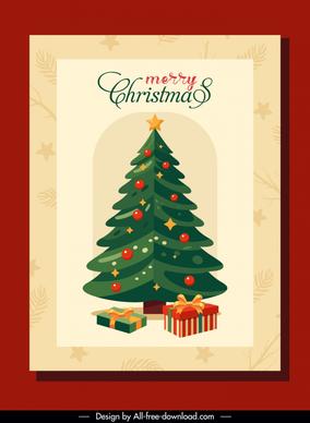christmas card template elegant classic fir tree