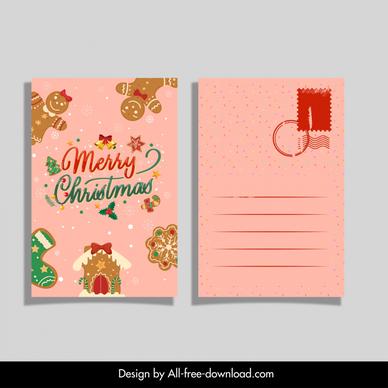 christmas card template flat elegant classic 