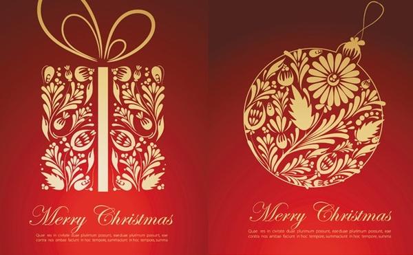 christmas card cover sets red classical style