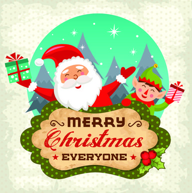 christmas cute greeting cards design vector