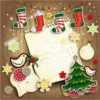 christmas cute greeting cards design vector
