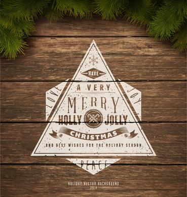 christmas elements and vintage wooden background vector