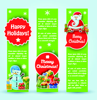 christmas elements with santa vector banner