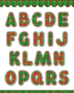 christmas english font alphabet vector