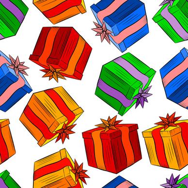 christmas gift box vector seamless pattern vector