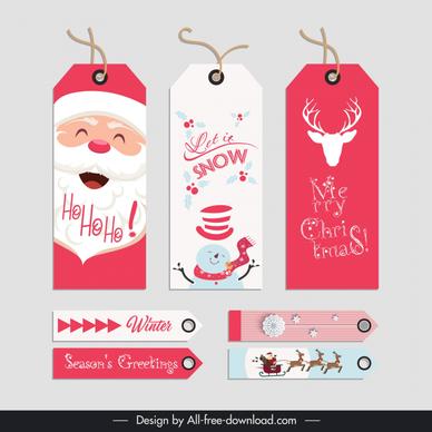 christmas gift tags collection cute elegant xmas elements decor