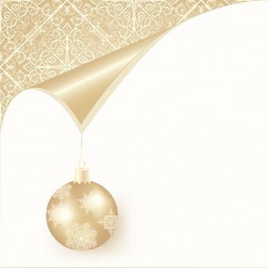 christmas background template shiny 3d curled surface bauble