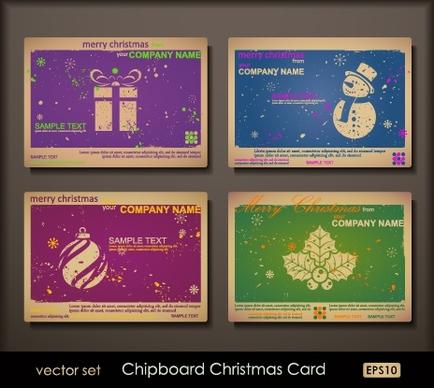 christmas card templates retro symbols decor