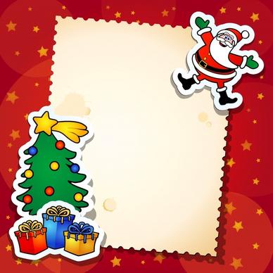 christmas card template colorful flat papaer cut