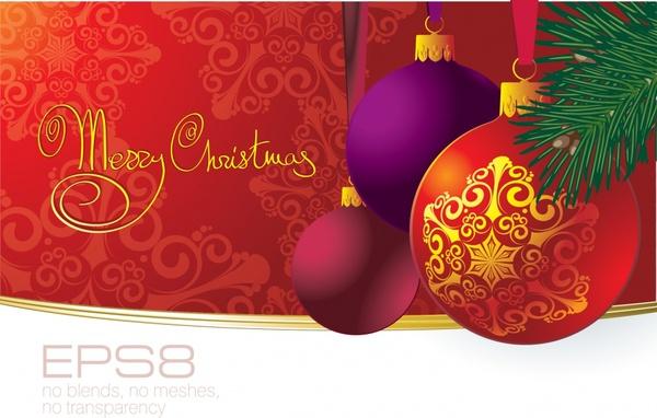 christmas banner shiny colorful modern baubles decor