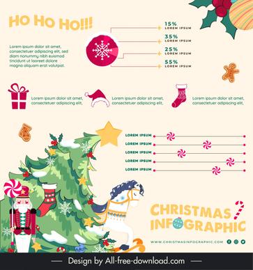 christmas infographic template cute xmas elements decor