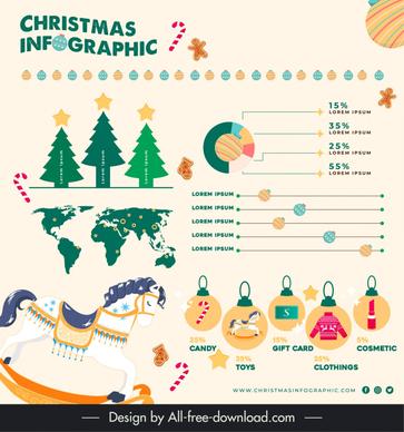 christmas infographic template flat xmas elements