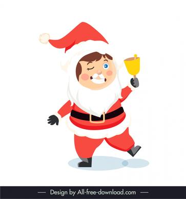 christmas kid icon santa costume bell sketch cute cartoon design 