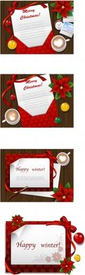 christmas background letter icon colorful classical design