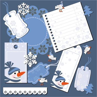 christmas notes stickers 04 vector