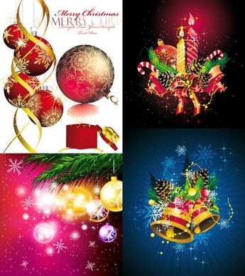 christmas ornaments beautiful background vector