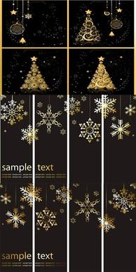christmas background templates elegant dark golden black decor