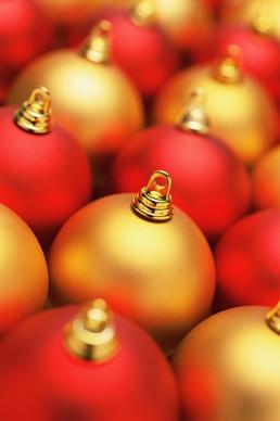 christmas red golden ball highdefinition picture