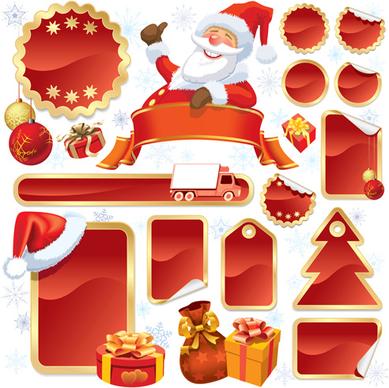 christmas sale tags and stickers design vector